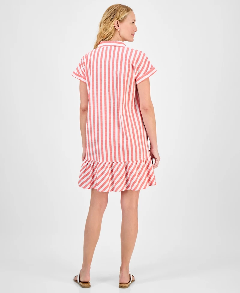Style & Co Women's Cotton Short-Sleeve Shirtdress, Exclusively at Macy's