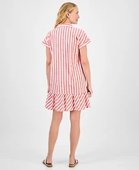 Style & Co Women's Cotton Short-Sleeve Shirtdress, Exclusively at Macy's