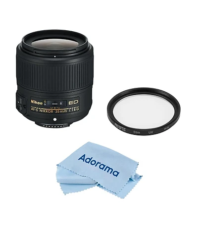Nikon 35mm f/1.8G Ed Af-s Nikkor Lens, Bundle with ProOptic 58mm Multi Coated Uv Slim Filter, Cleaning Cloth