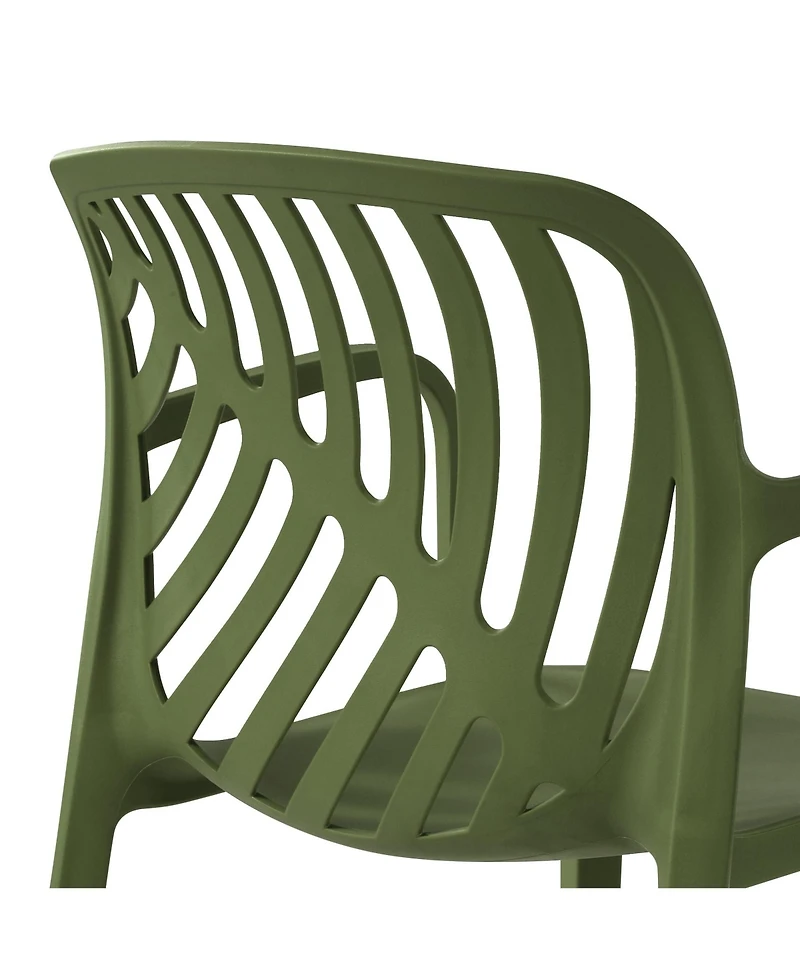 5-Piece Outdoor Square Dining Table Patio Set with Stackable Chairs