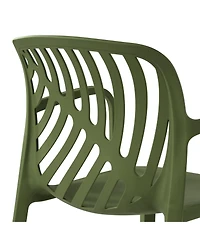 5-Piece Outdoor Square Dining Table Patio Set with Stackable Chairs