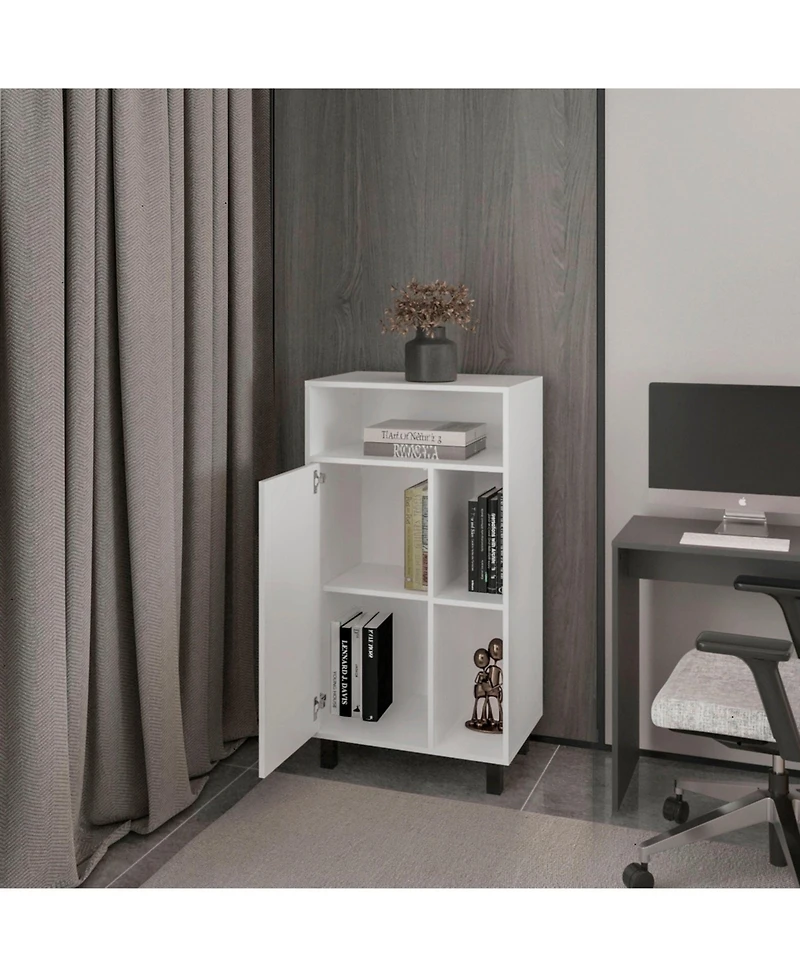 Blackwater Cabinet with Open Storage and 1 Door, White
