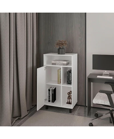 Blackwater Cabinet with Open Storage and 1 Door, White