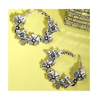 Sohi Women's Oxidised Hoop Earrings