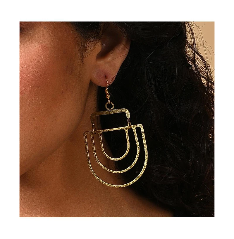 Sohi Women's Textured Drop Earrings