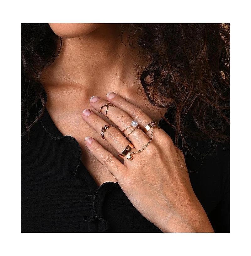 Sohi Women's Minimal Multi-Layer Ring