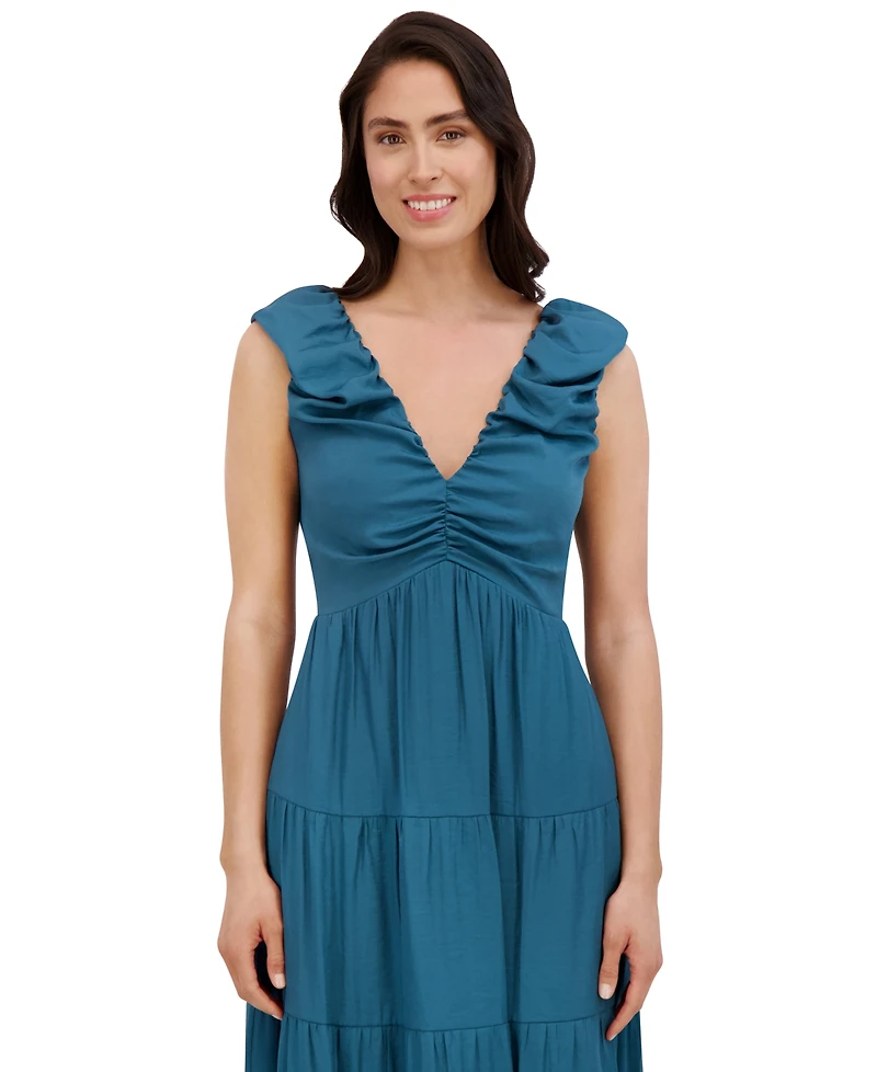 Siena Women's V-Neck Tiered Maxi Dress
