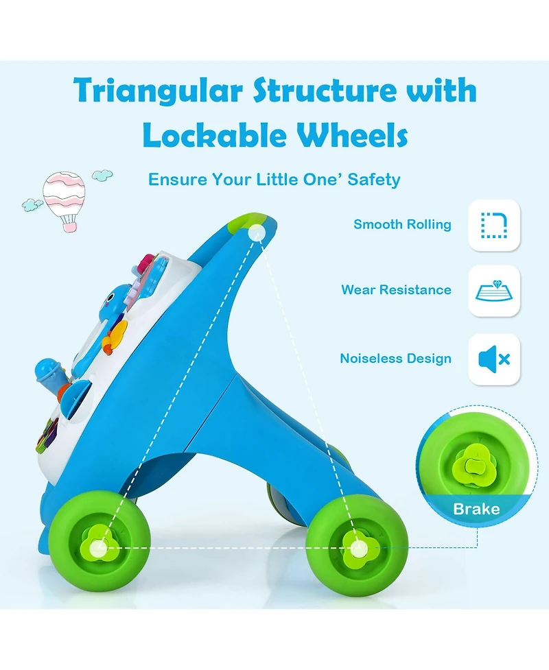 Costway Baby Sit-to-Stand Walker Push Walking Toy