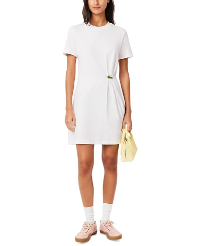 Lacoste Usa Women's Cotton Pleated T-Shirt Dress