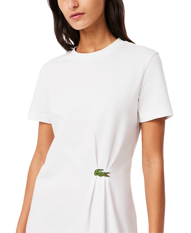 Lacoste Usa Women's Cotton Pleated T-Shirt Dress
