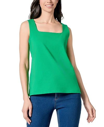 Kasper Women's Square-Neck Vented-Hem Tank Top
