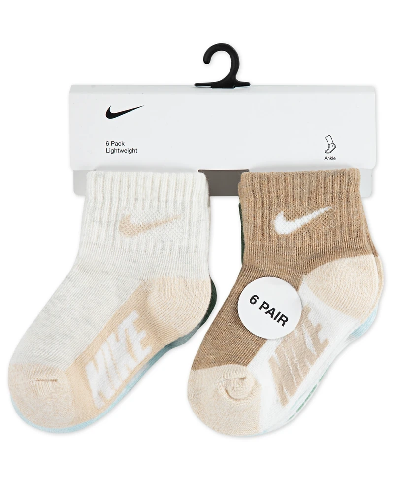 Nike Baby and Toddler Boys or Girls Multi Logo Socks, Pack of 6