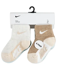 Nike Baby and Toddler Boys or Girls Multi Logo Socks, Pack of 6