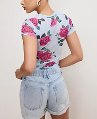 Good American Women's Snake-Print Mesh T-Shirt Cover-Up