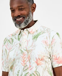 Club Room Men's Hero Short Sleeve Leaf Print Polo Shirt, Exclusively at Macy's