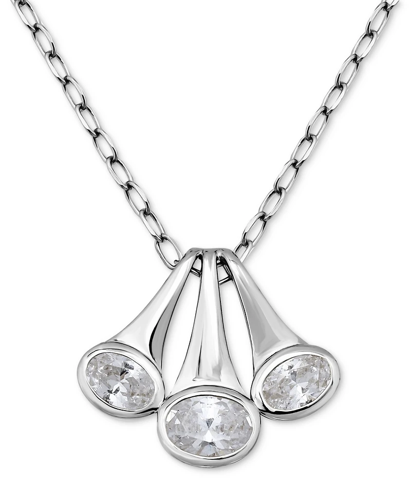 Giani Bernini Cubic Zirconia Triple Horn Pendant Necklace in 18k Gold-Plated Sterling Silver (also in Sterling Silver), 16" + 2" extender, Exclusively