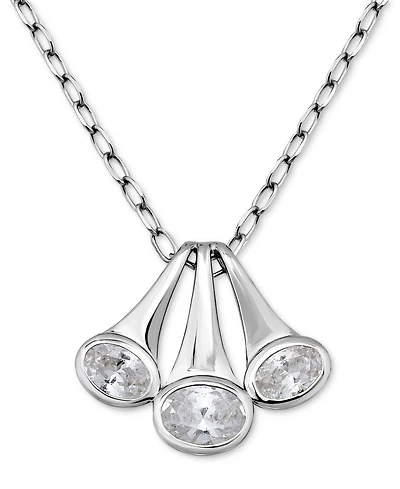 Giani Bernini Cubic Zirconia Triple Horn Pendant Necklace in 18k Gold-Plated Sterling Silver (also in Sterling Silver), 16" + 2" extender, Exclusively