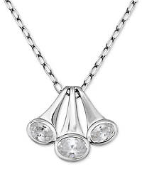 Giani Bernini Cubic Zirconia Triple Horn Pendant Necklace in 18k Gold-Plated Sterling Silver (also in Sterling Silver), 16" + 2" extender, Exclusively