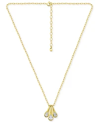 Giani Bernini Cubic Zirconia Pear Trio Pendant Necklace, 16" + 2" extender, Exclusively at Macy's