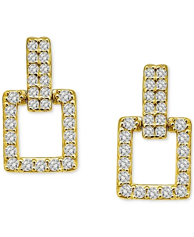 Giani Bernini Cubic Zirconia Square Doorknocker Drop Earrings, Exclusively at Macy's