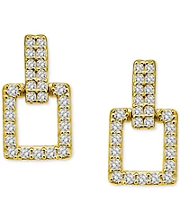 Giani Bernini Cubic Zirconia Square Doorknocker Drop Earrings, Exclusively at Macy's