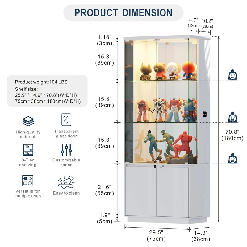 Vlsrka 67" Modern Led Sideboard Buffet Cabinet
