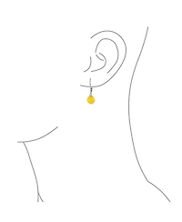 Bling Jewelry Set of 2 Round Honey Cognac Lemon Yellow Amber Drop Ball Earrings Silver