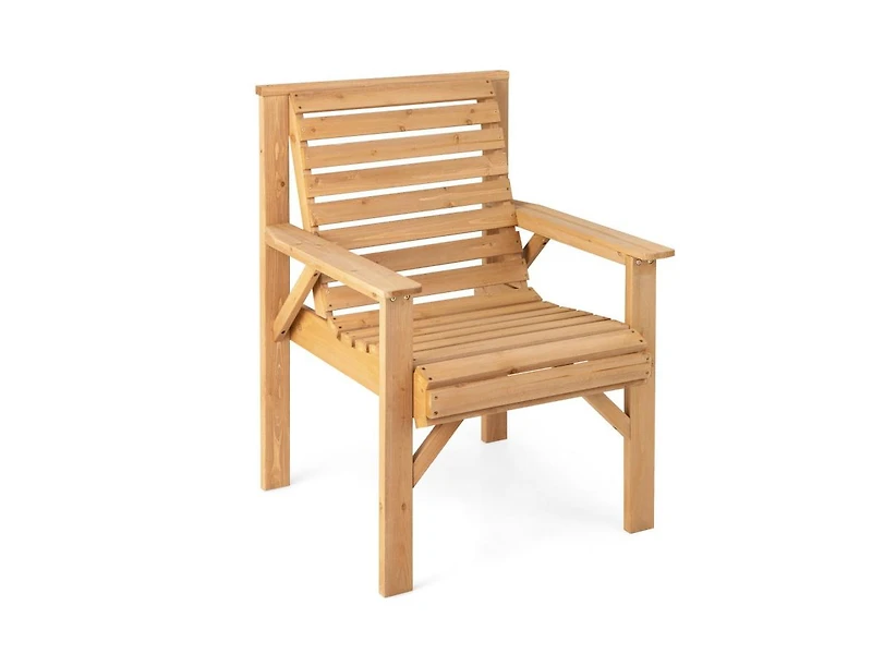 Outdoor Solid Fir Wood Chair with Inclined Backrest