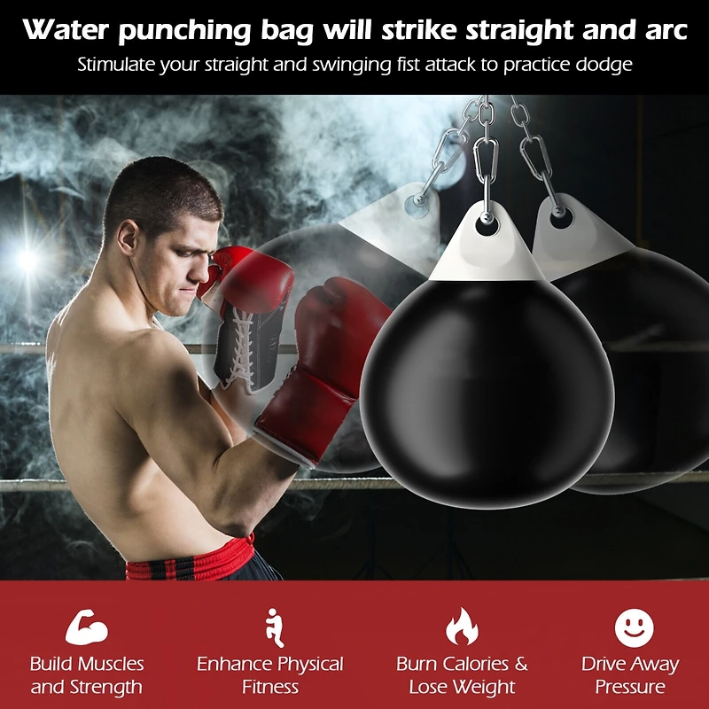 110 Pound Heavy Punching Water Aqua Bag with Adjustable Metal Chain