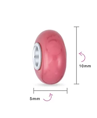 Bling Jewelry Set of 3 Breast Cancer Survivor Pink Ribbon Glass Spacer Charm Bead Silver Core