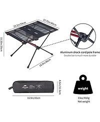 Naturehike Ultralight Camping Table, Portable Backpacking Table with Carry Bag & Cup Holder, Folding Mesh Camp Table for Camping Picnic Beach Fishing
