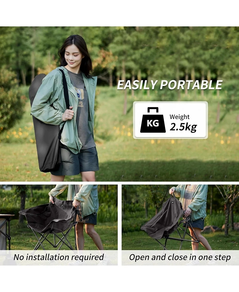 Naturehike Foldable Camping chair Can bear 110 kg Fishing Portable folding With armrest and two pockets