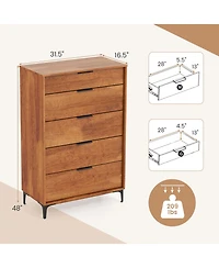Interlock System 5-Drawer Dresser – Durable Storage for Bedroom, Living Room, or Closet Organization