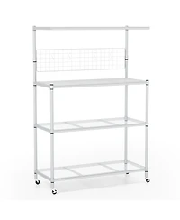 4-Tier Bakers Rack on Wheels with Adjustable Shelves