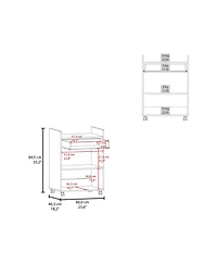 Burnside Kitchen Cart with 2 Doors and 1 Drawer, White