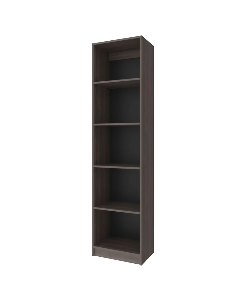 Beaver Balley Bookcase with Open Storage and 5 Shelves, Stained Walnut