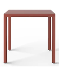 5-Piece Outdoor Metal Frame Dining Table Patio Set with Stackable Chairs