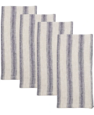 Saro Lifestyle Classic Striped Pure Linen Napkins, 20" x 20"