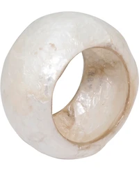 Saro Lifestyle Textured Capiz Napkin Rings, Set of 4