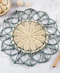 Saro Lifestyle Spiral Rattan Placemats, 15" Round