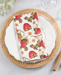 Saro Lifestyle Breezy Juicy Strawberry Cotton Napkins, 20" x 20"