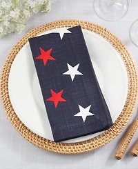 Saro Lifestyle Patriotic Americana Stars Cotton Napkins, 20" x 20"