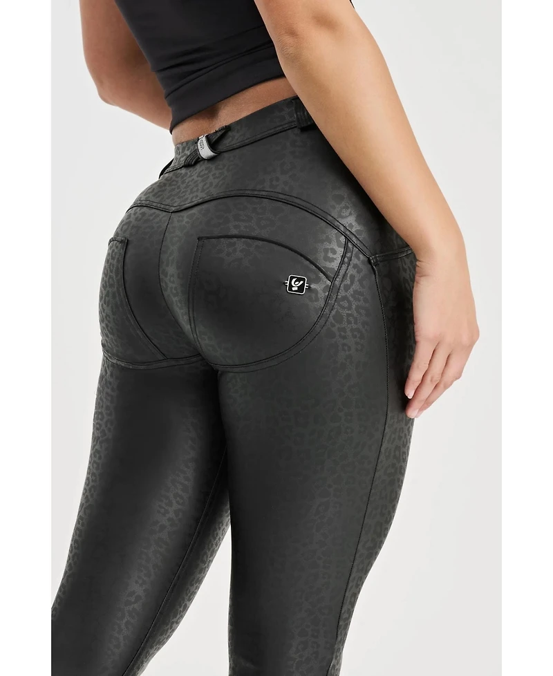 Freddy Women's Panther Faux Leather Mid-Rise Sculpting Pants