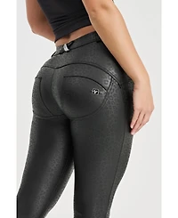 Freddy Women's Panther Faux Leather Mid-Rise Sculpting Pants