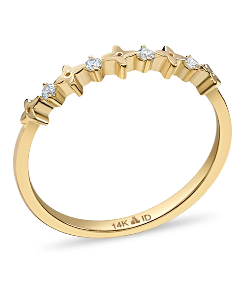 Devata Clover Ring in 14K Gold, Size 8, approx. 1.6 grams.