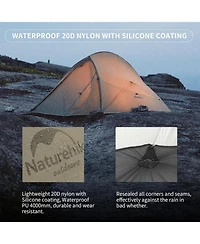 Naturehike 2 Person Tent Lightweight Backpacking Tent with Footprint - Free Standing Ultralight Camping Hiking Backpack Tents