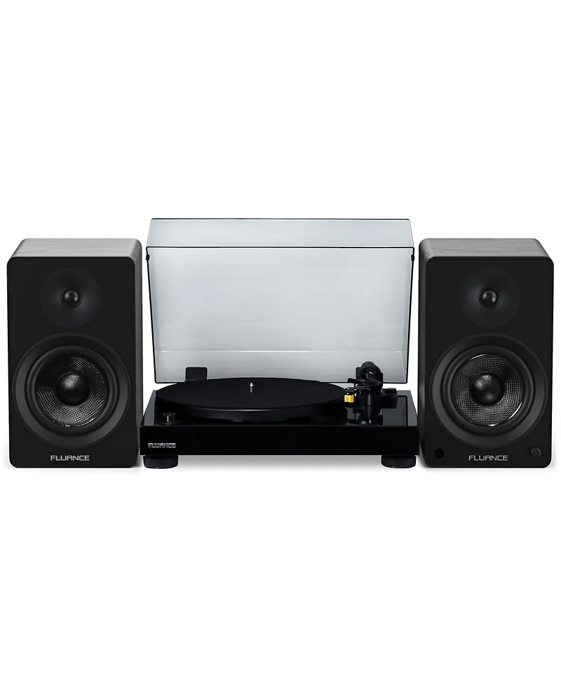 Fluance RT80 Classic High Fidelity Vinyl Turntable with Ai61 Powered 6.5" Stereo Bookshelf Speakers, Diamond Stylus, Belt Drive, Built-in Preamp,