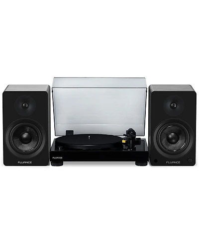 Fluance RT80 Classic High Fidelity Vinyl Turntable with Ai61 Powered 6.5" Stereo Bookshelf Speakers, Diamond Stylus, Belt Drive, Built-in Preamp,