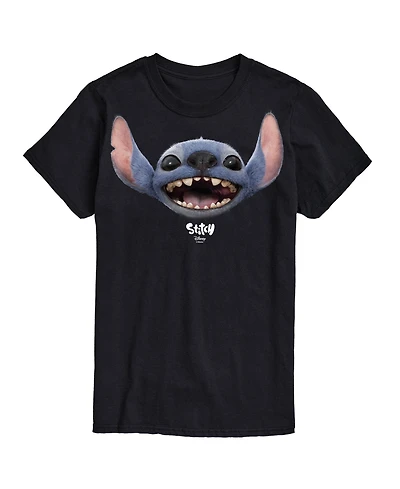 Airwaves Men's Lilo and Stitch Live Action Face Short Sleeve T-Shirt
