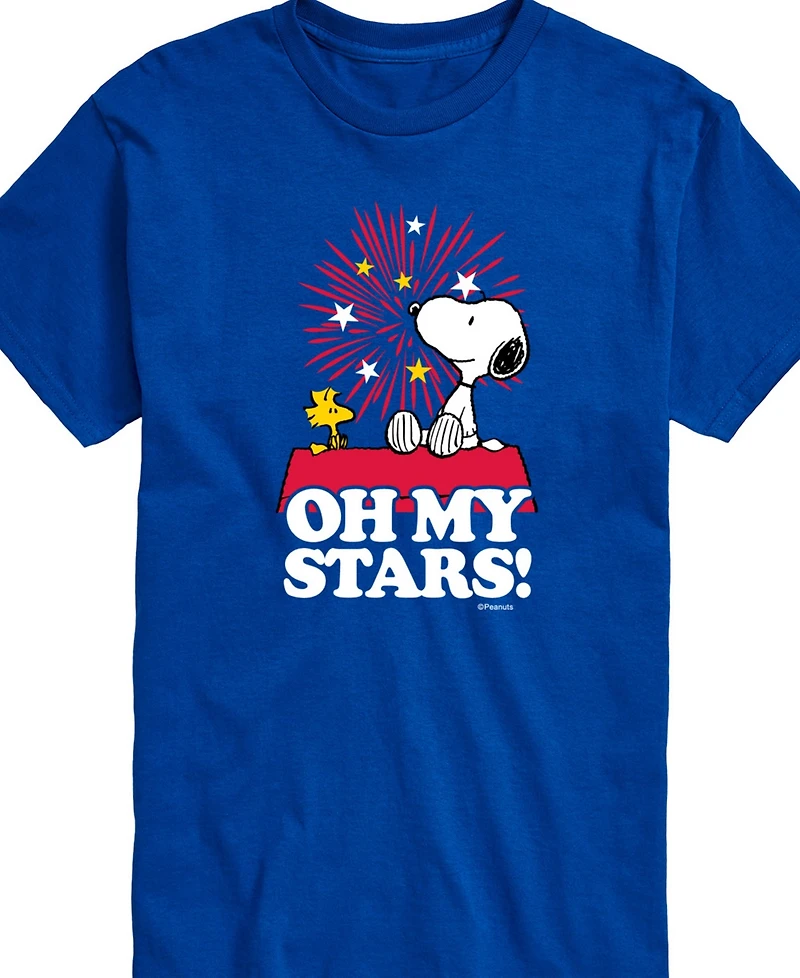 Airwaves Men's Peanuts Snoopy Oh My Stars Short Sleeve T-Shirt